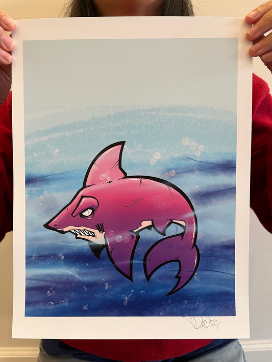 KnoFu Exclusive Artist Print - DOC "Shark in Water"