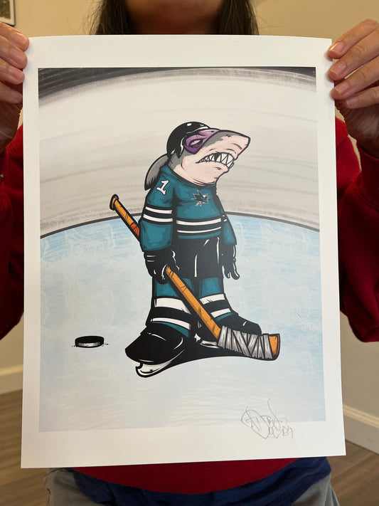 KnoFu Exclusive Artist Print - DOC "Shark Hockey"